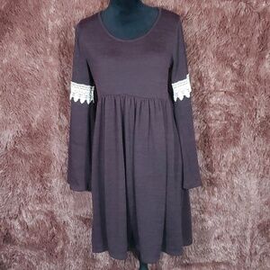 Bellamie Lace and Sweater Bell Sleeve Dress